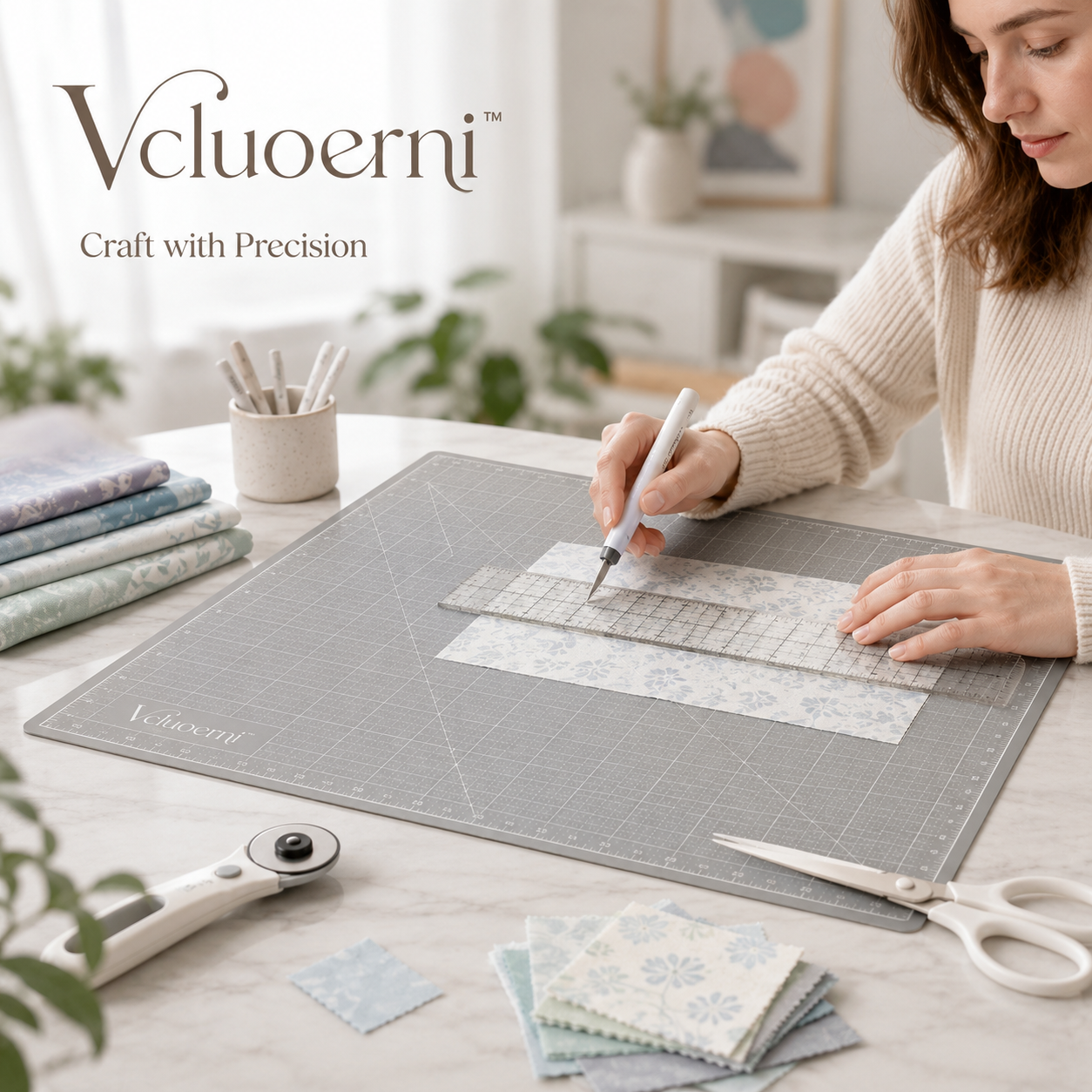 Vcluoerni™ 18 x 24-Inch Self-Healing Cutting Mat – Double-Sided Gridded Craft Surface for Sewing, Quilting and Paper Projects